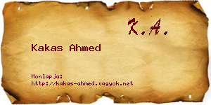 Kakas Ahmed névjegykártya